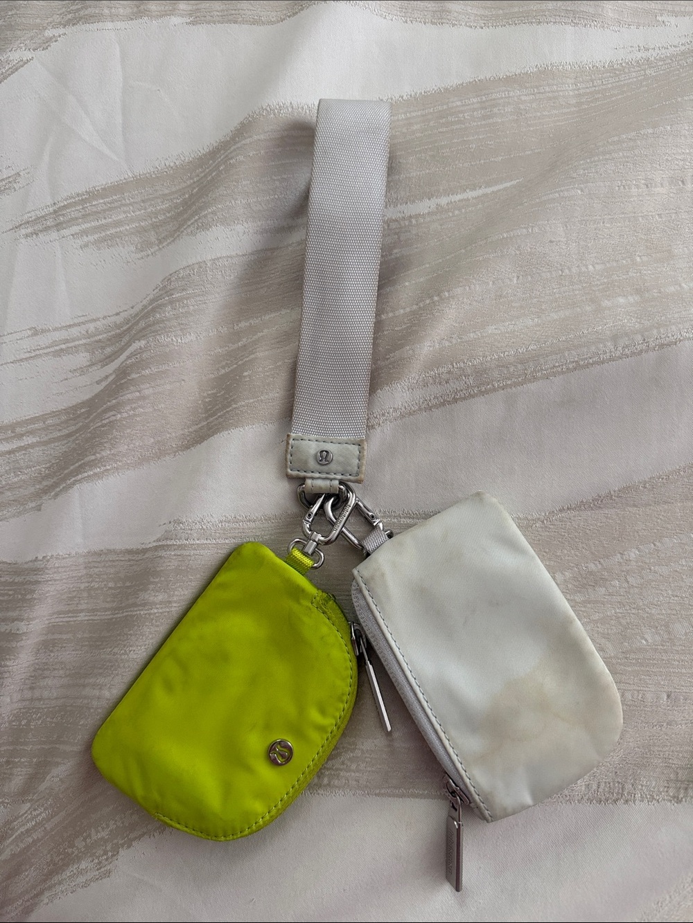 lululemon athletica Dual-Pouch Wristlet in Neon Yellow and Light Gray